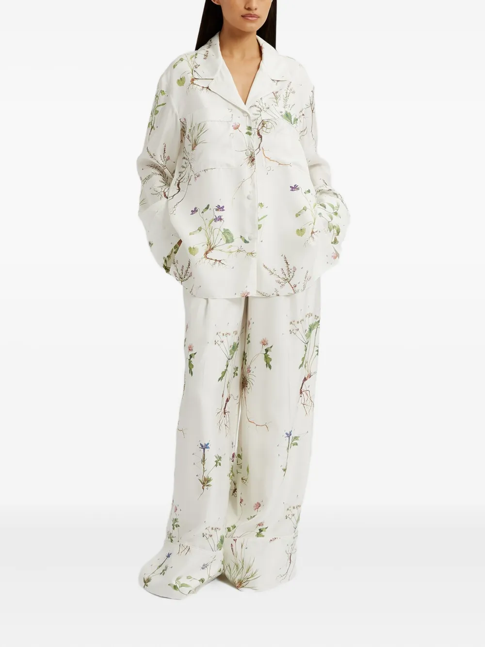 ERDEM SILK TROUSERS