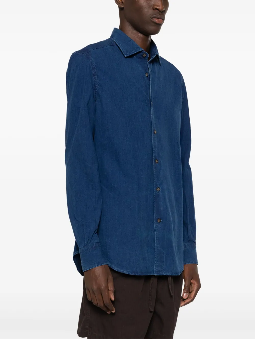 Mazzarelli Katoenen overhemd Blauw