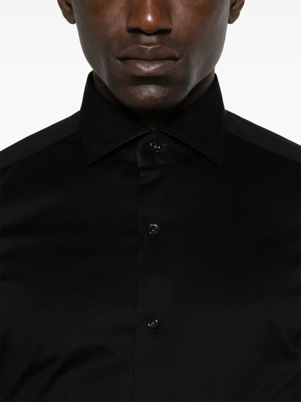 Mazzarelli Jersey overhemd Zwart