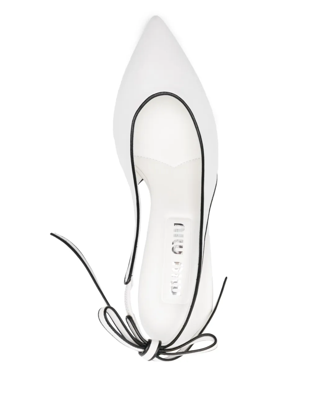 Miu 90 mm nappa leren slingback pumps Wit