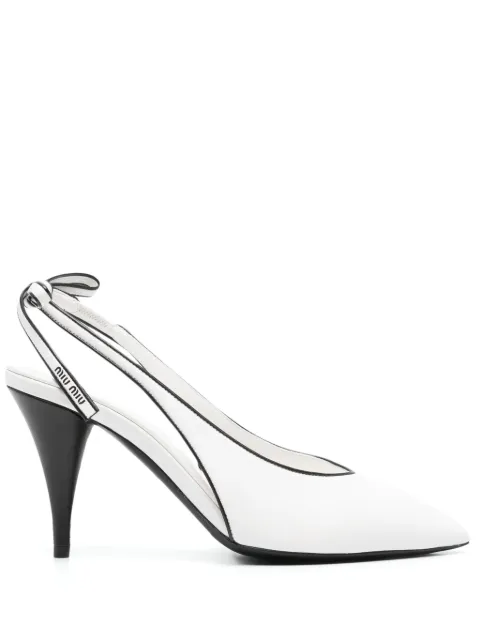 Miu Miu 90mm nappa leather slingback pumps