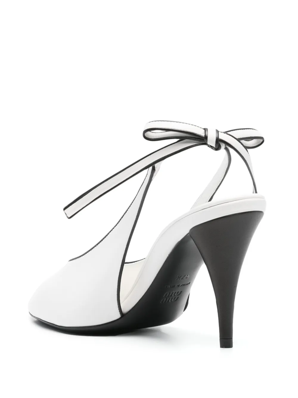 Miu 90 mm nappa leren slingback pumps Wit