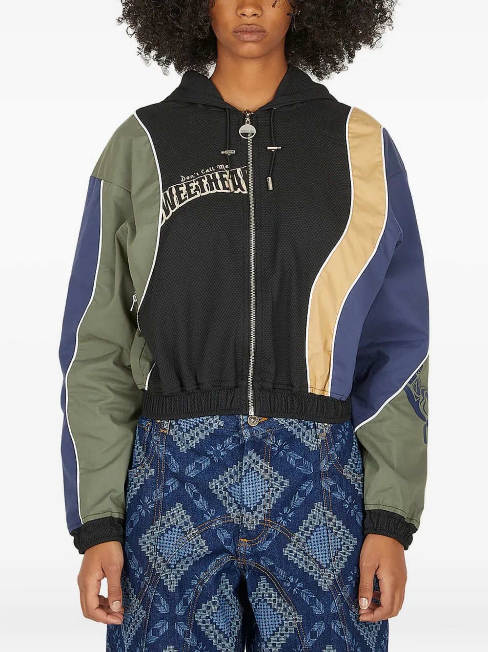 Ahluwalia Drawstring-hood Panelled Bomber Jacket