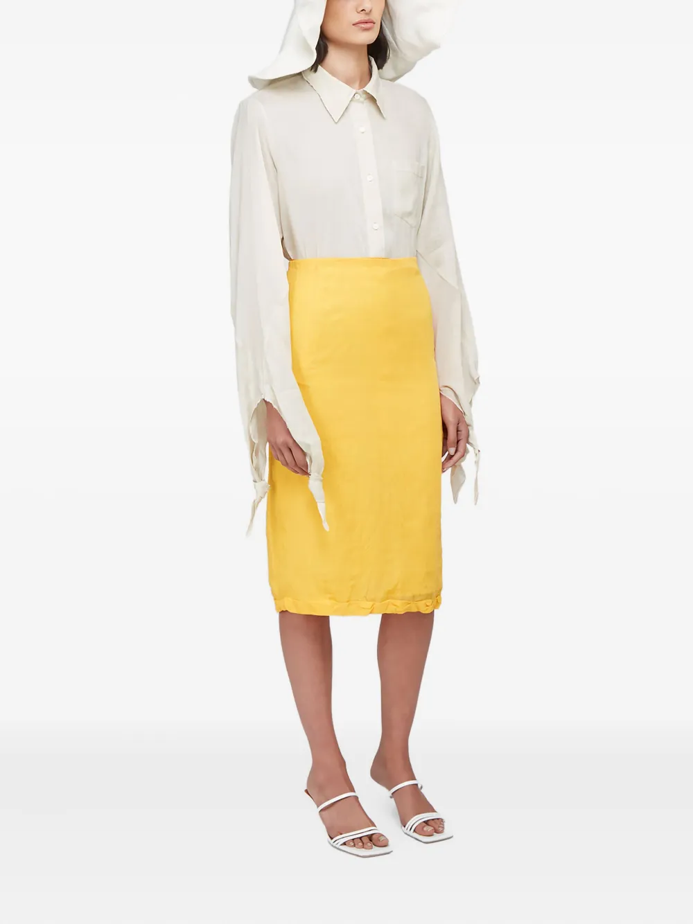 Rejina Pyo zip-up midi skirt Geel