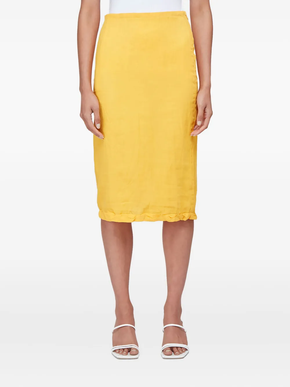 Rejina Pyo zip-up midi skirt Geel