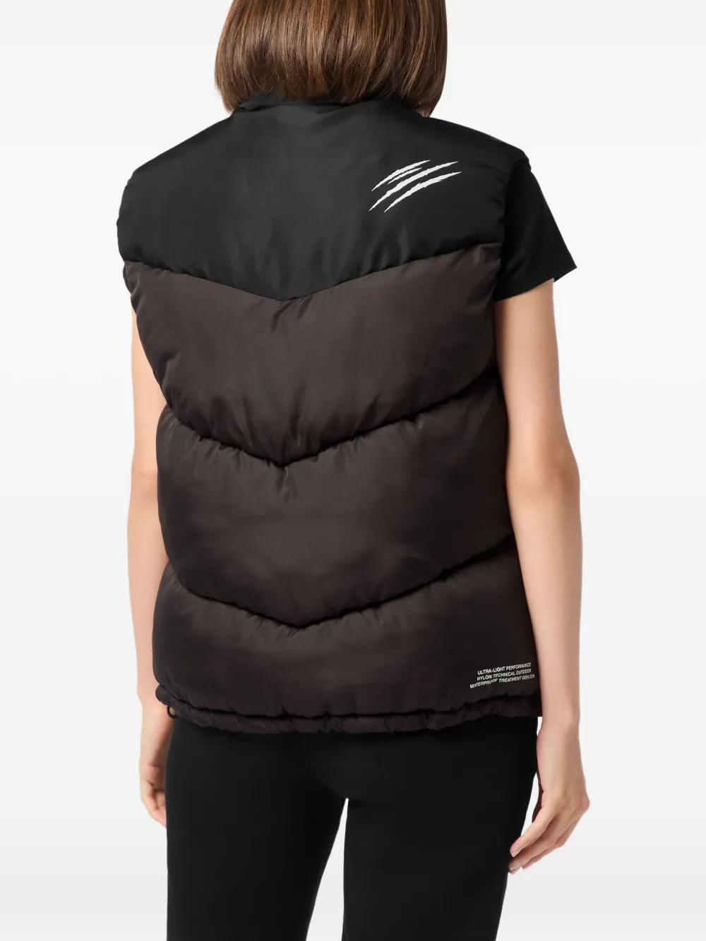  Plein Sport Claw-print Quilted Vest - Brown 
