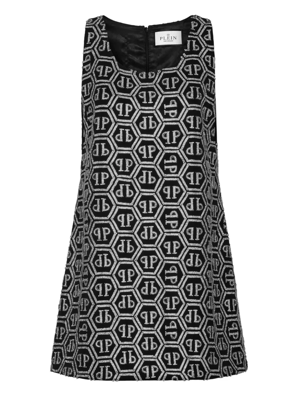 Philipp Plein Monogram Strass mini dress | Black | Image 1