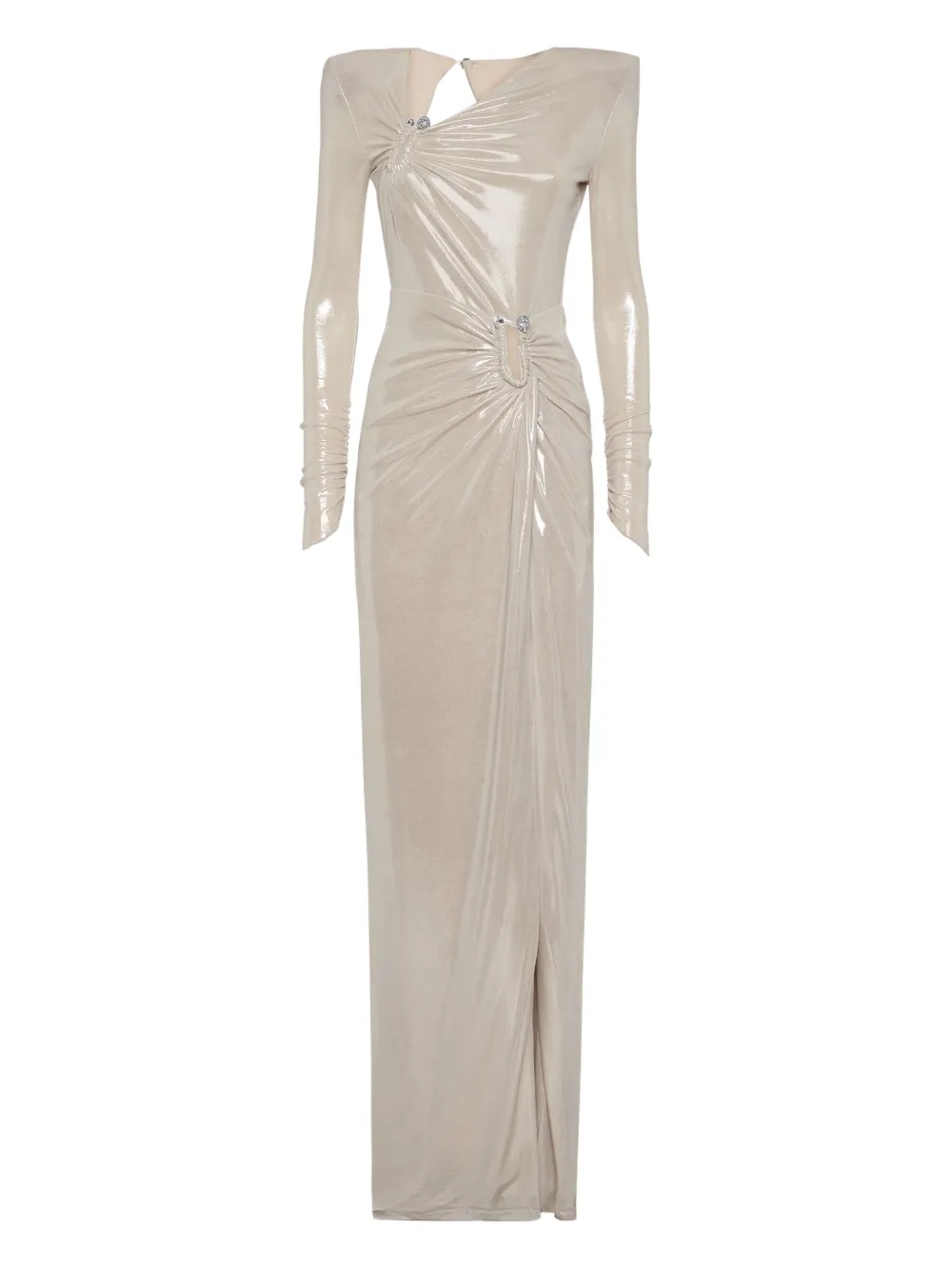 Philipp Plein Gedrapeerde avondjurk Beige