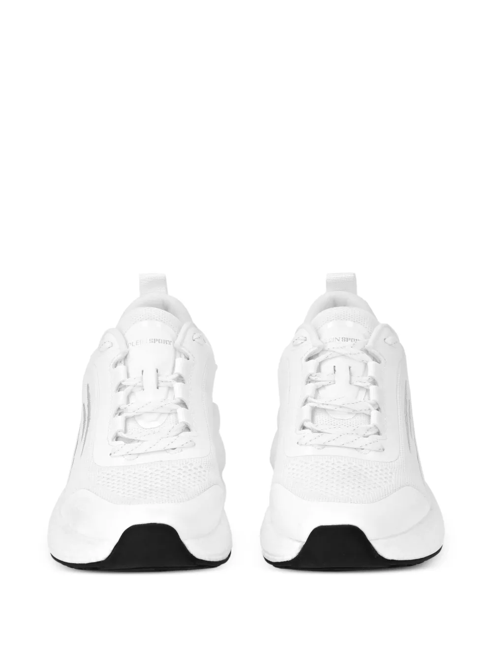 Plein Sport Mesh sneakers met metallic streep Wit