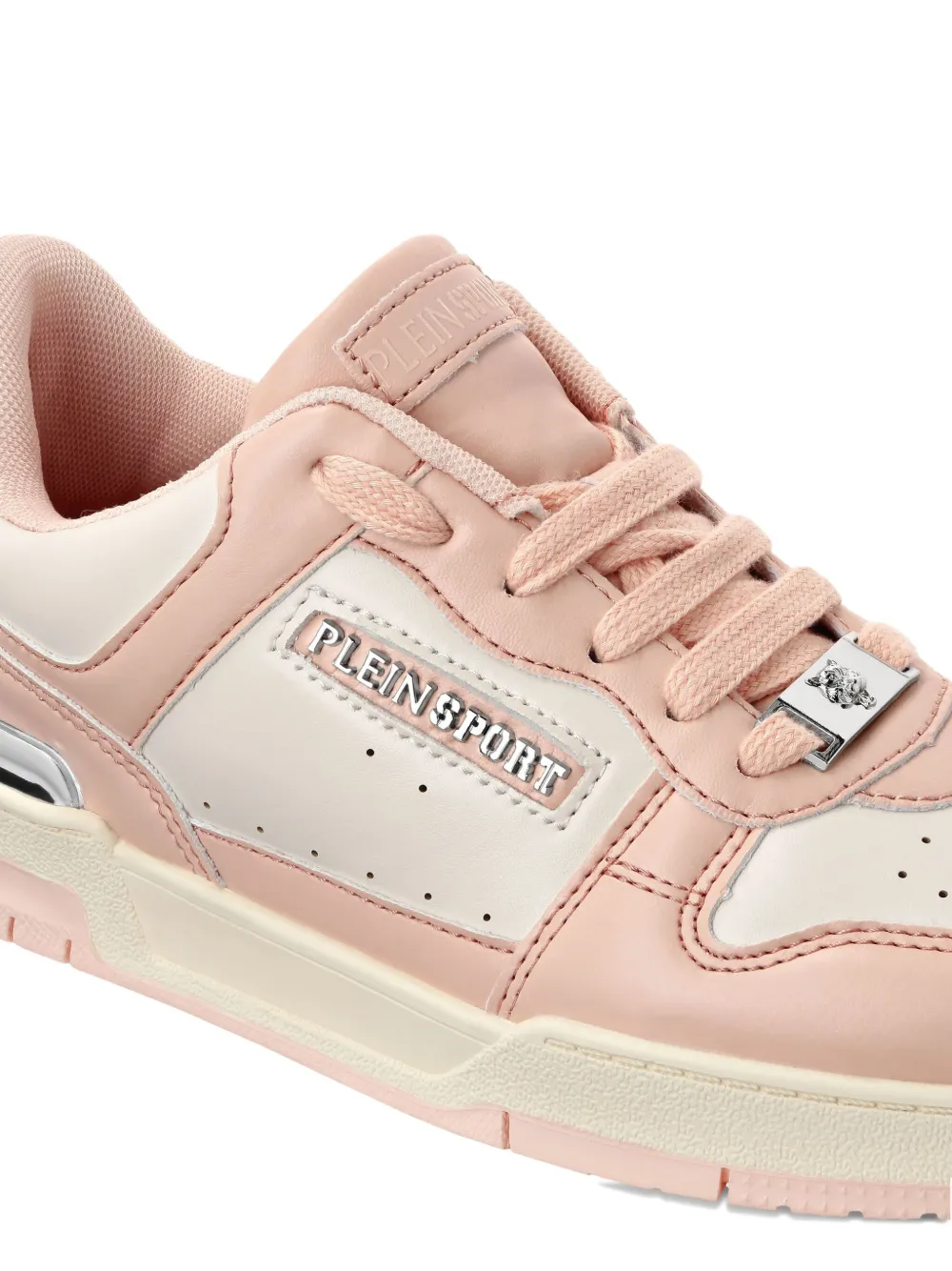 Plein Sport Viper II Core leather panelled sneakers Pink