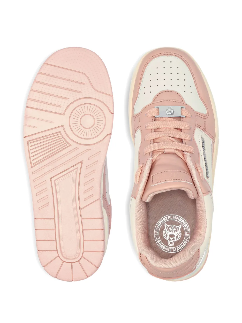 Plein Sport Viper II Core leather panelled sneakers Pink