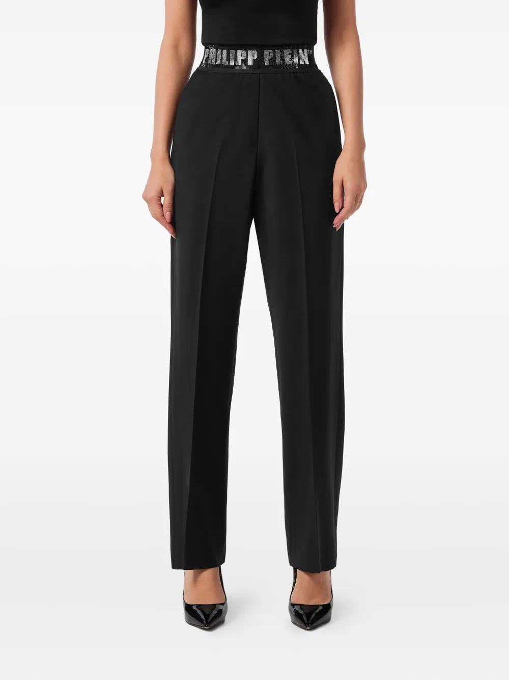 Philipp Plein Broek met verfraaide tailleband Zwart