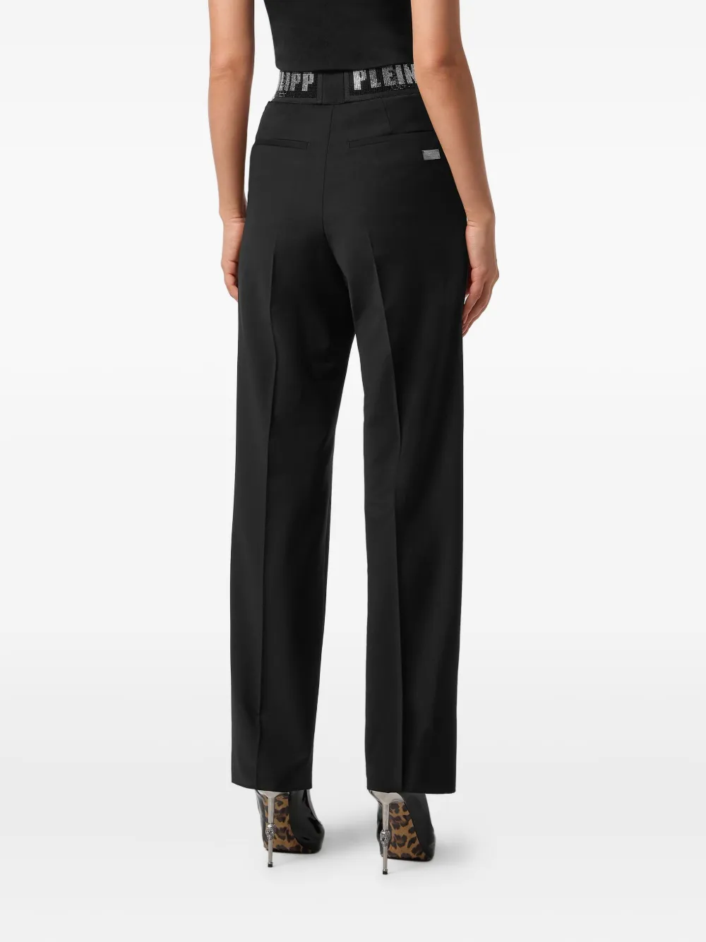 Philipp Plein Broek met verfraaide tailleband Zwart