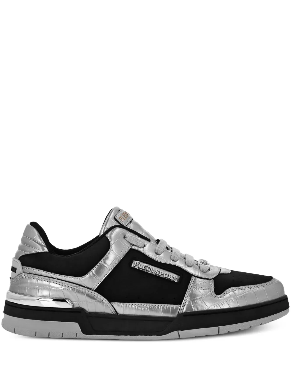 Plein Sport crocodile-effect panel sneakers Black
