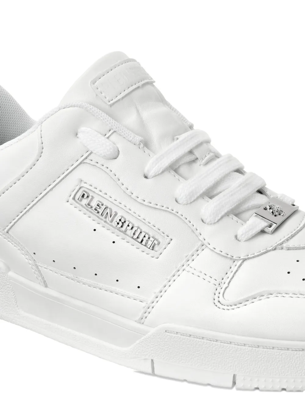 Plein Sport Tiger.X logo-plaque leather sneakers White
