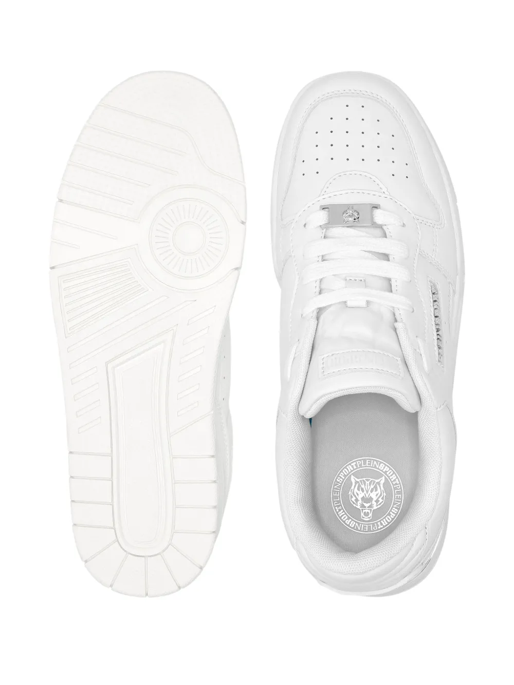Plein Sport Tiger.X logo-plaque leather sneakers White