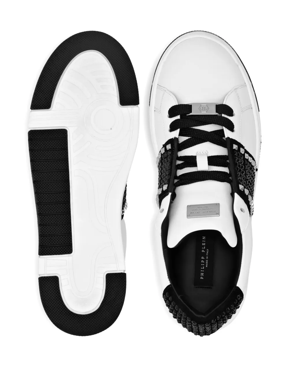 Philipp Plein stud-embellished leather sneakers White