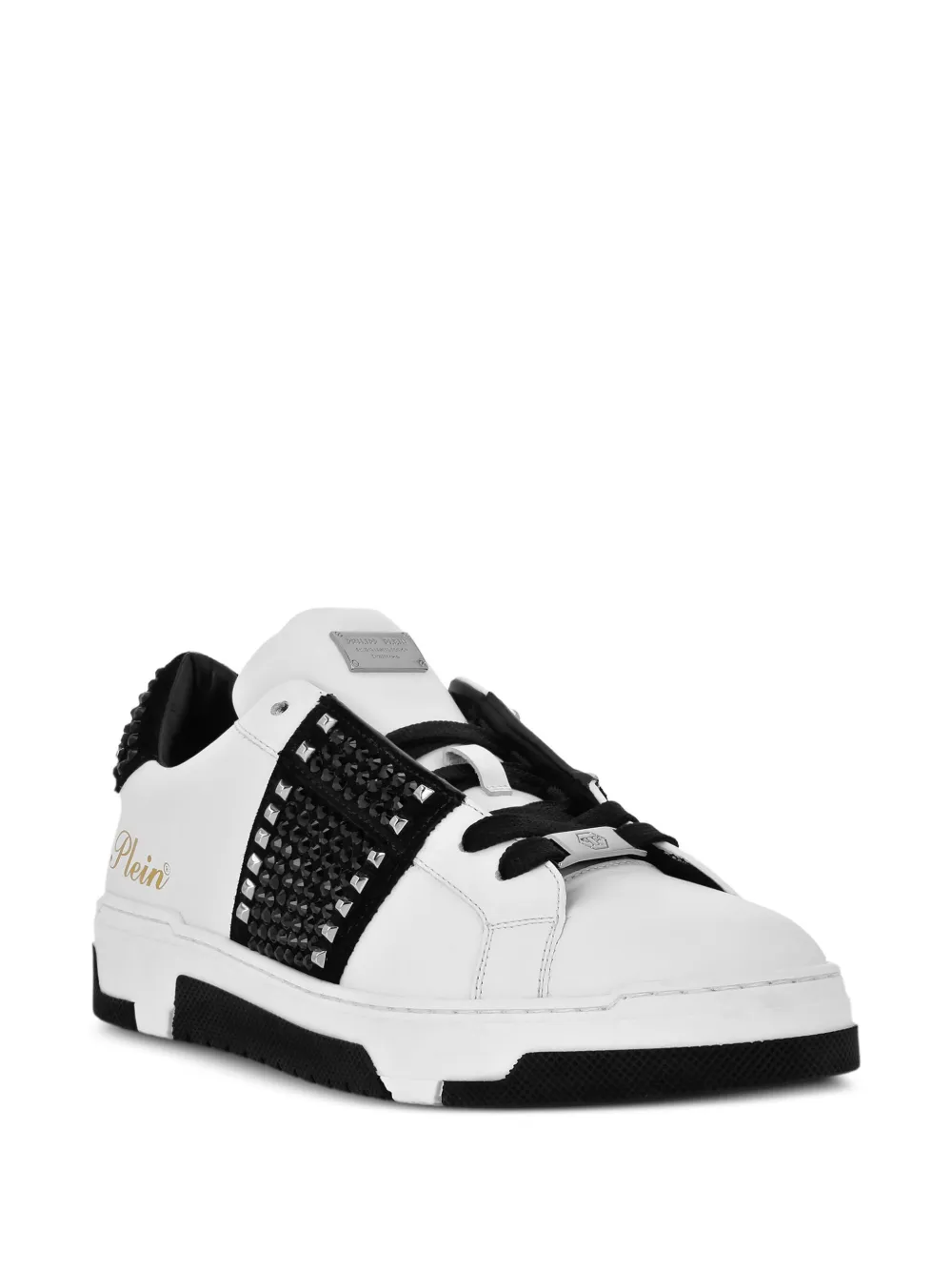 Philipp Plein stud-embellished leather sneakers White