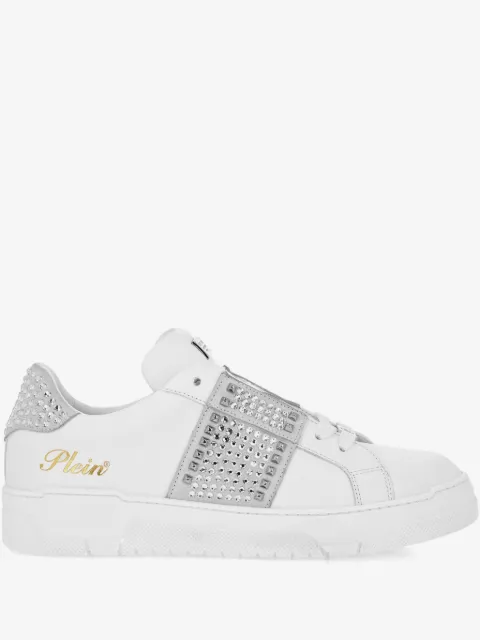 Philipp Plein sneakers i læder med krystaludsmykning