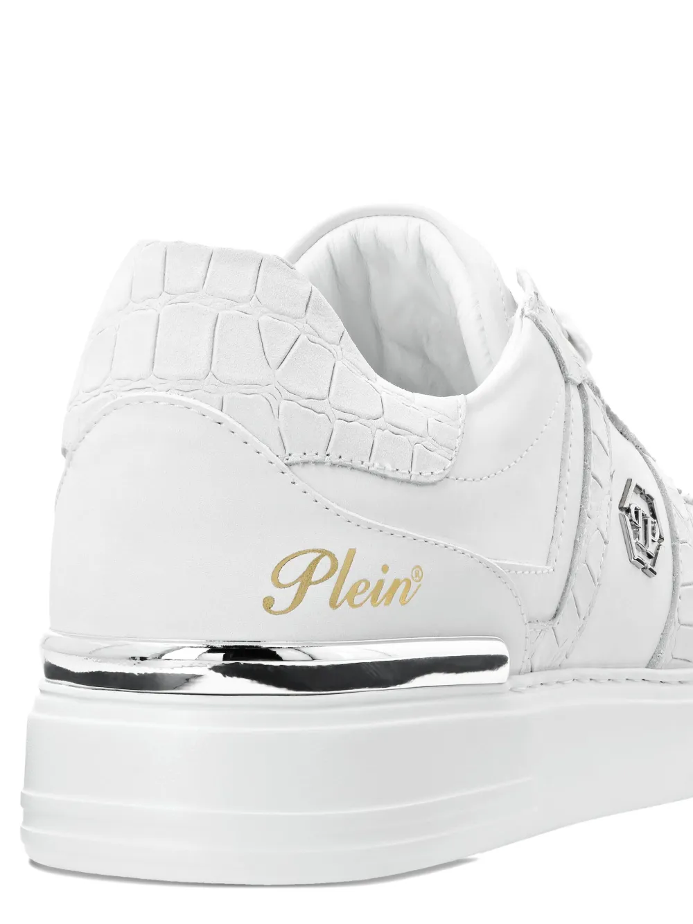 Philipp Plein crocodile-effect leather trainers White