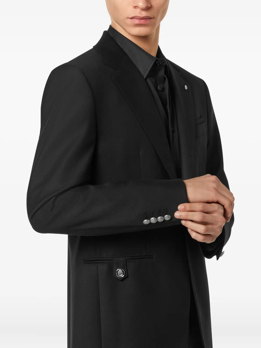 Billionaire Blazer met enkele rij knopen Zwart