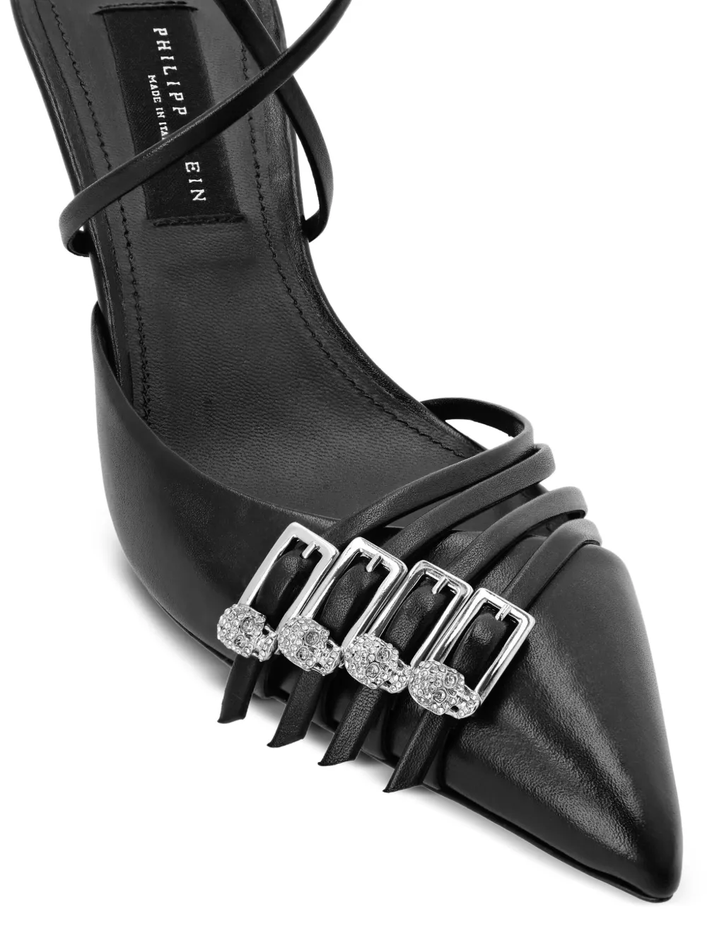 Philipp Plein strappy kitten pumps Black