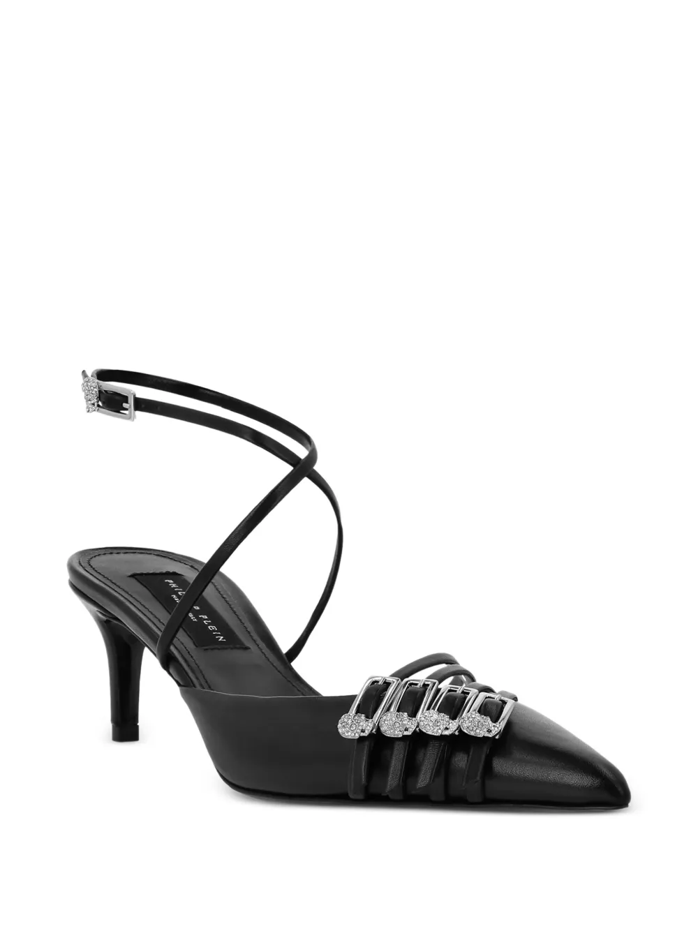 Philipp Plein strappy kitten pumps Black