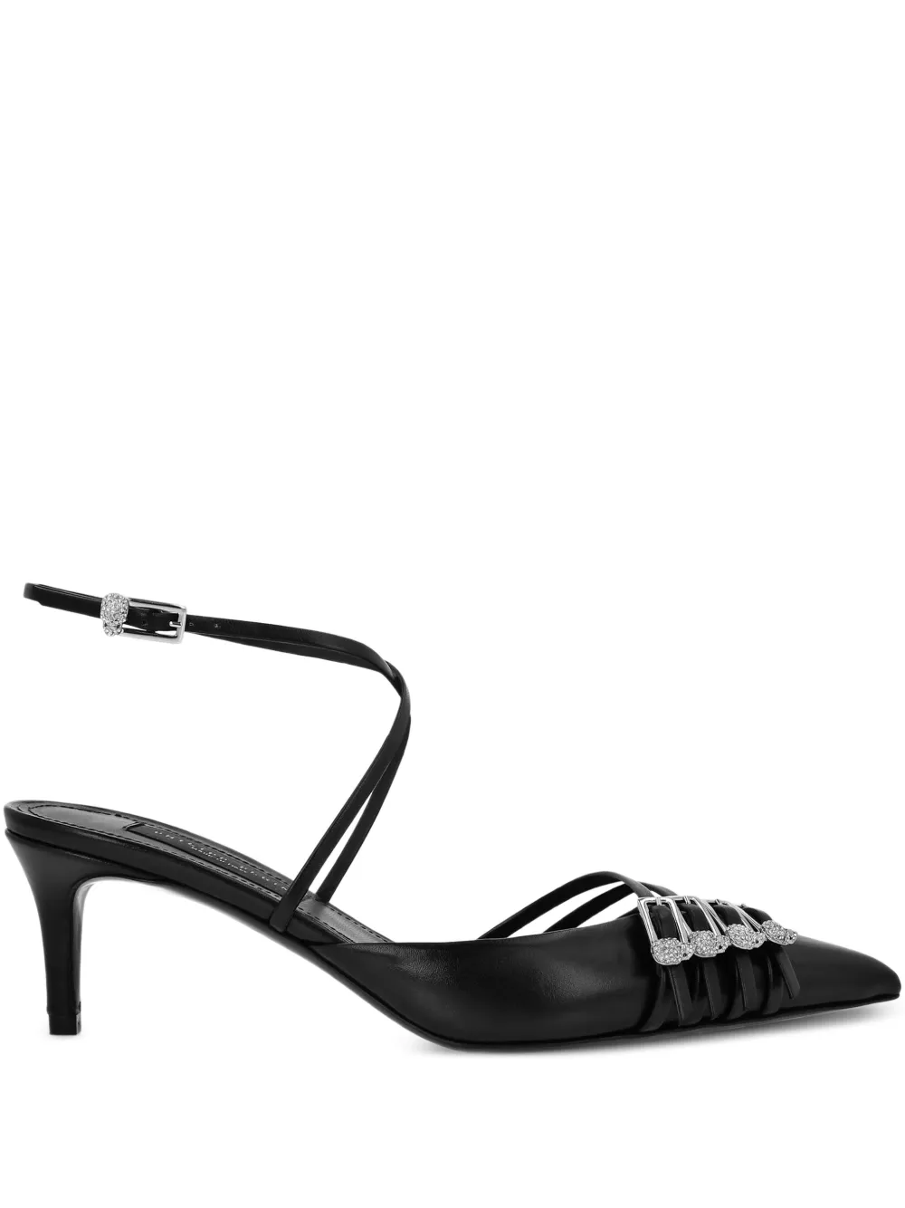Philipp Plein strappy kitten pumps Black