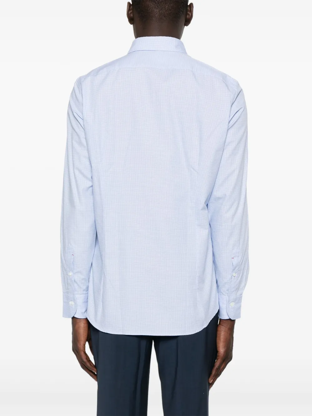 Mazzarelli Overhemd met pied-de-poule print Blauw