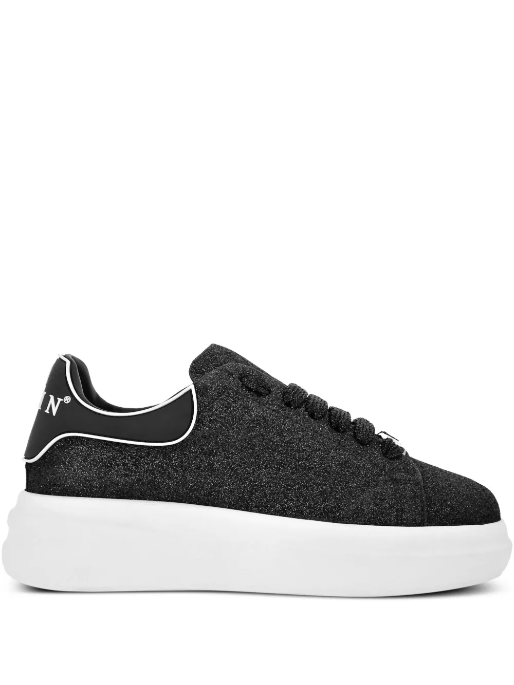 Philipp Plein glitter low-top sneakers Black
