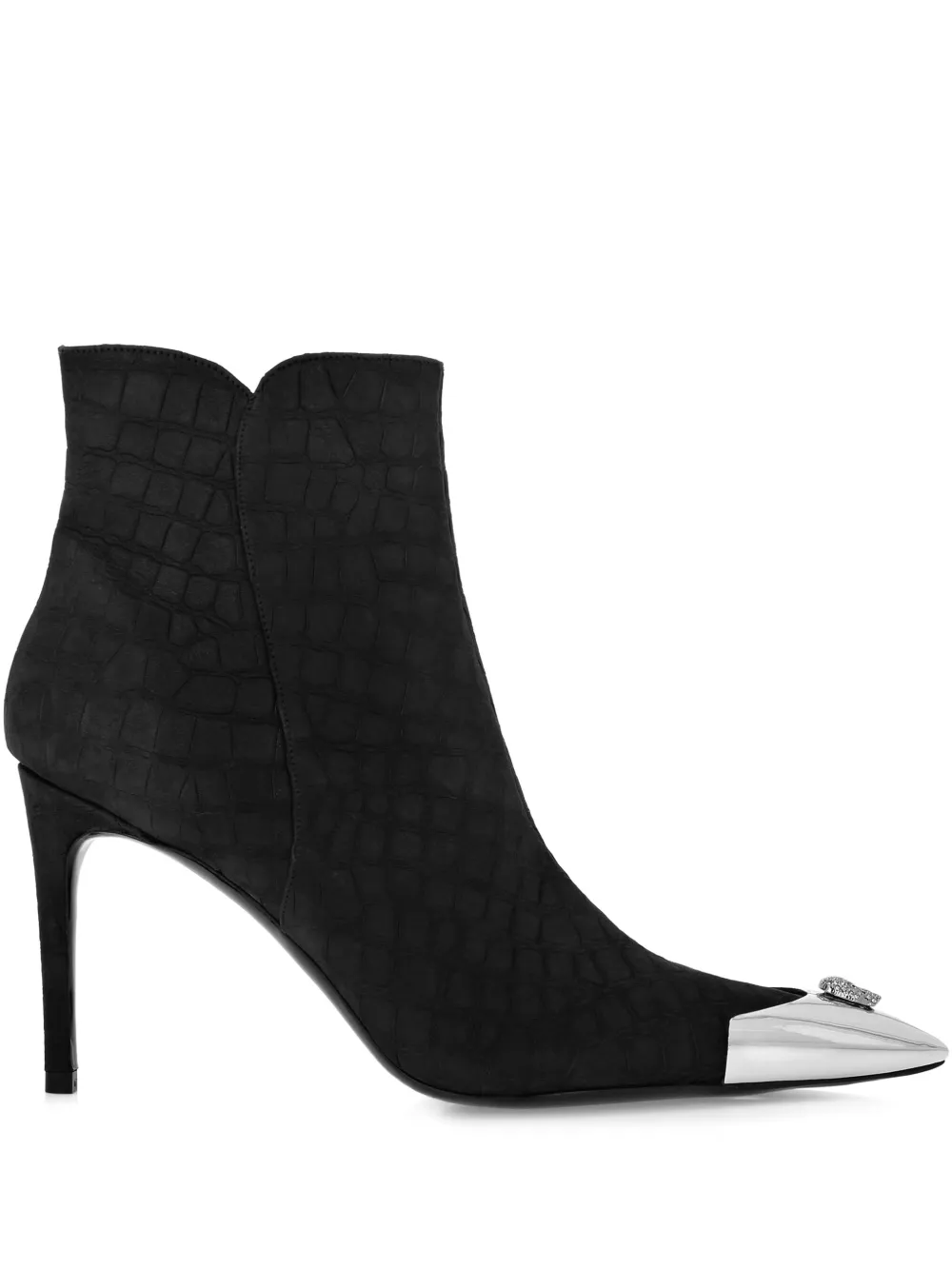 Philipp Plein crocodile-embossed ankle boots Zwart