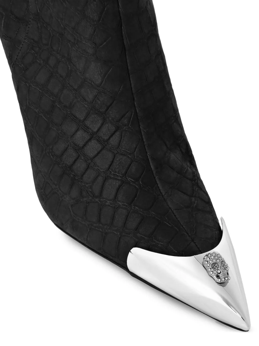 Philipp Plein crocodile-embossed ankle boots Zwart