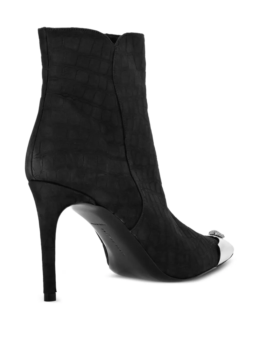 Philipp Plein crocodile-embossed ankle boots Zwart