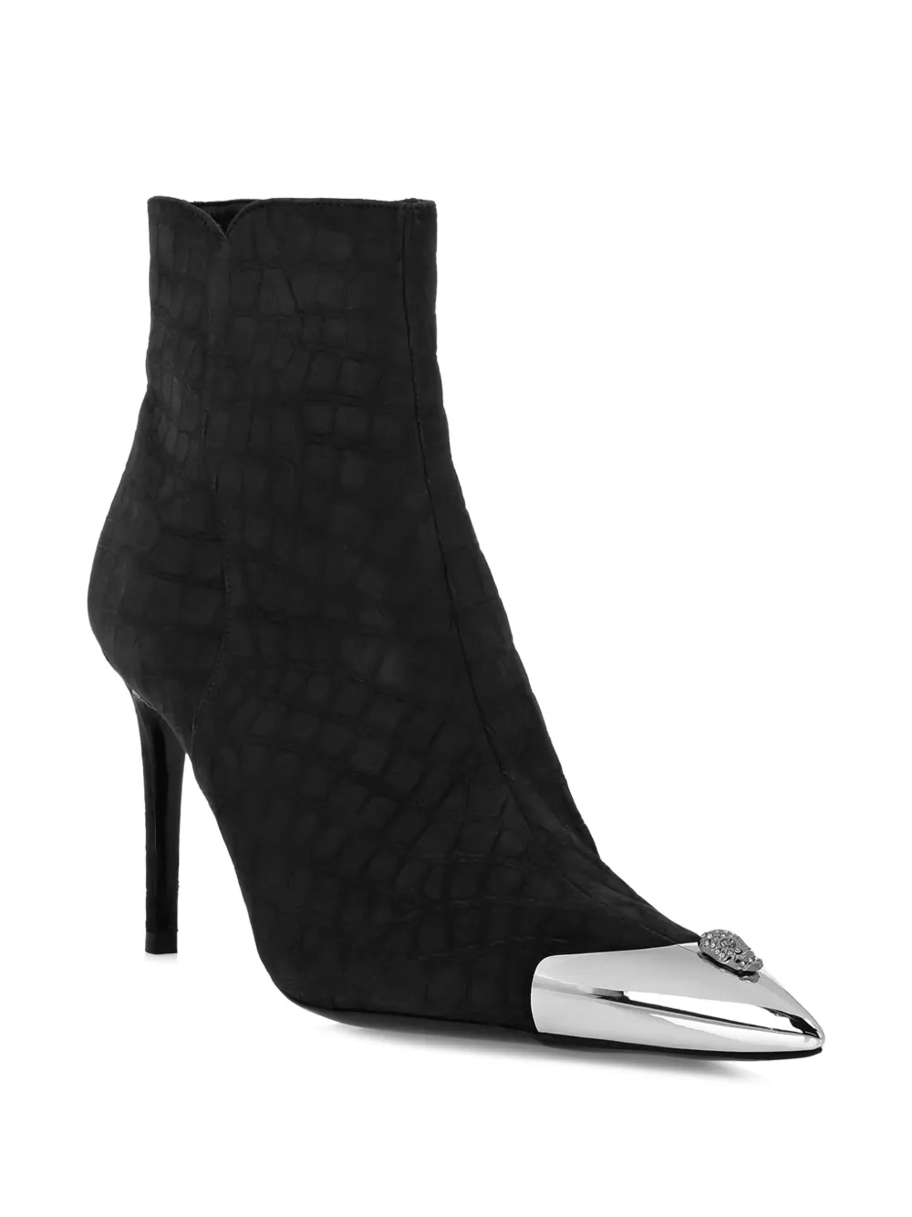 Philipp Plein crocodile-embossed ankle boots Zwart