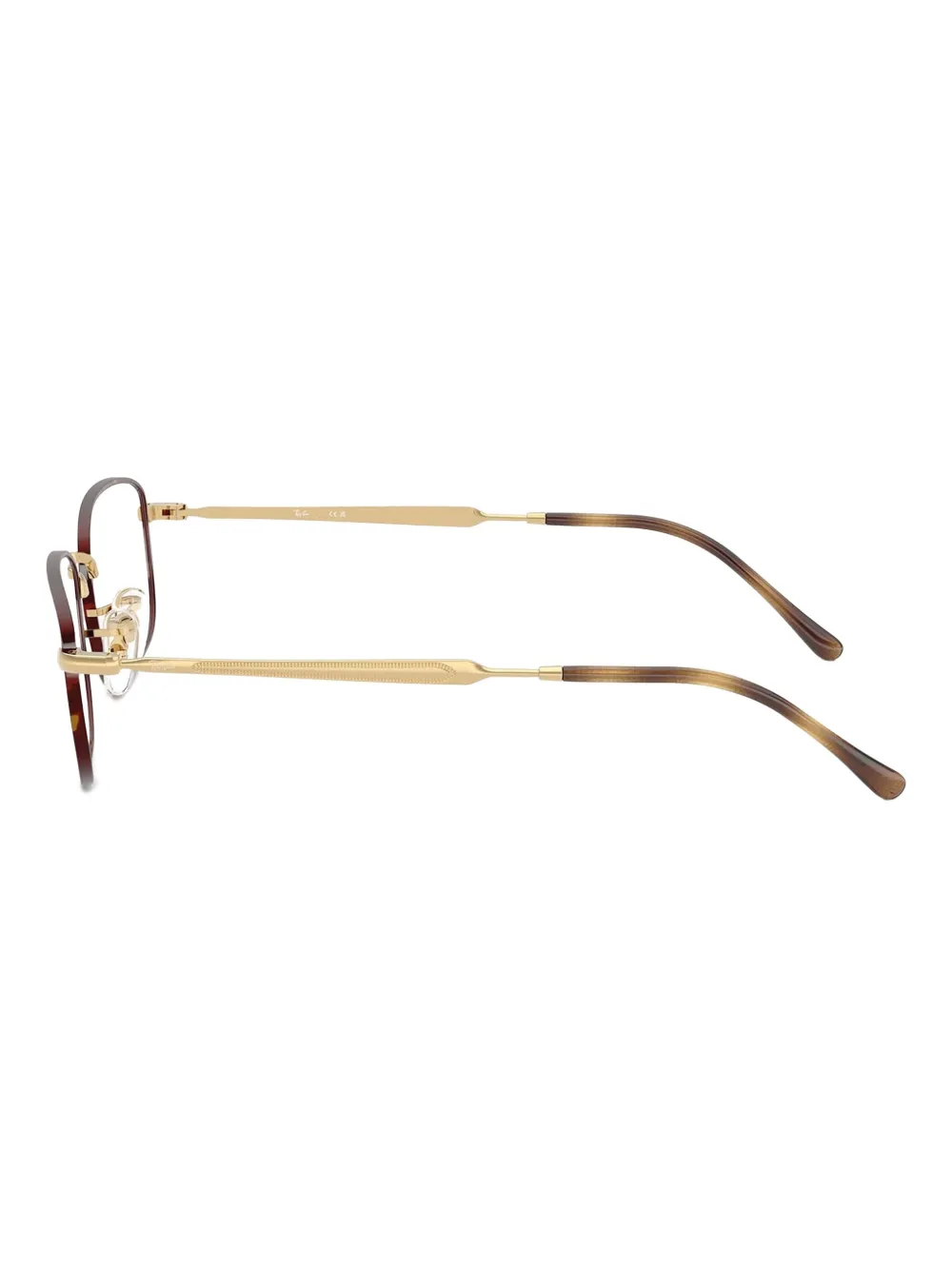 Ray-Ban Bril met metalen rechthoekig montuur Bruin