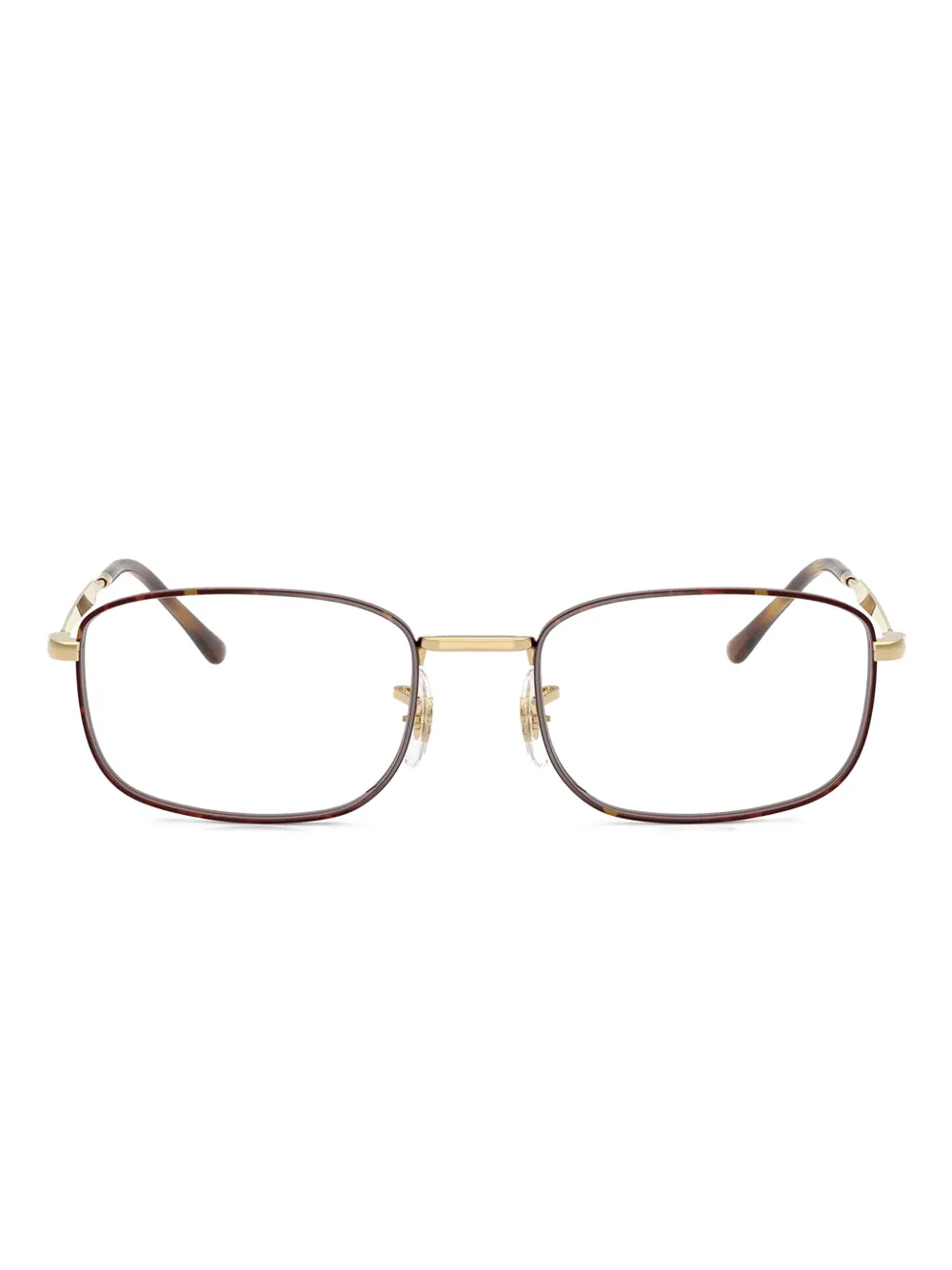 Ray-Ban Bril met metalen rechthoekig montuur Bruin