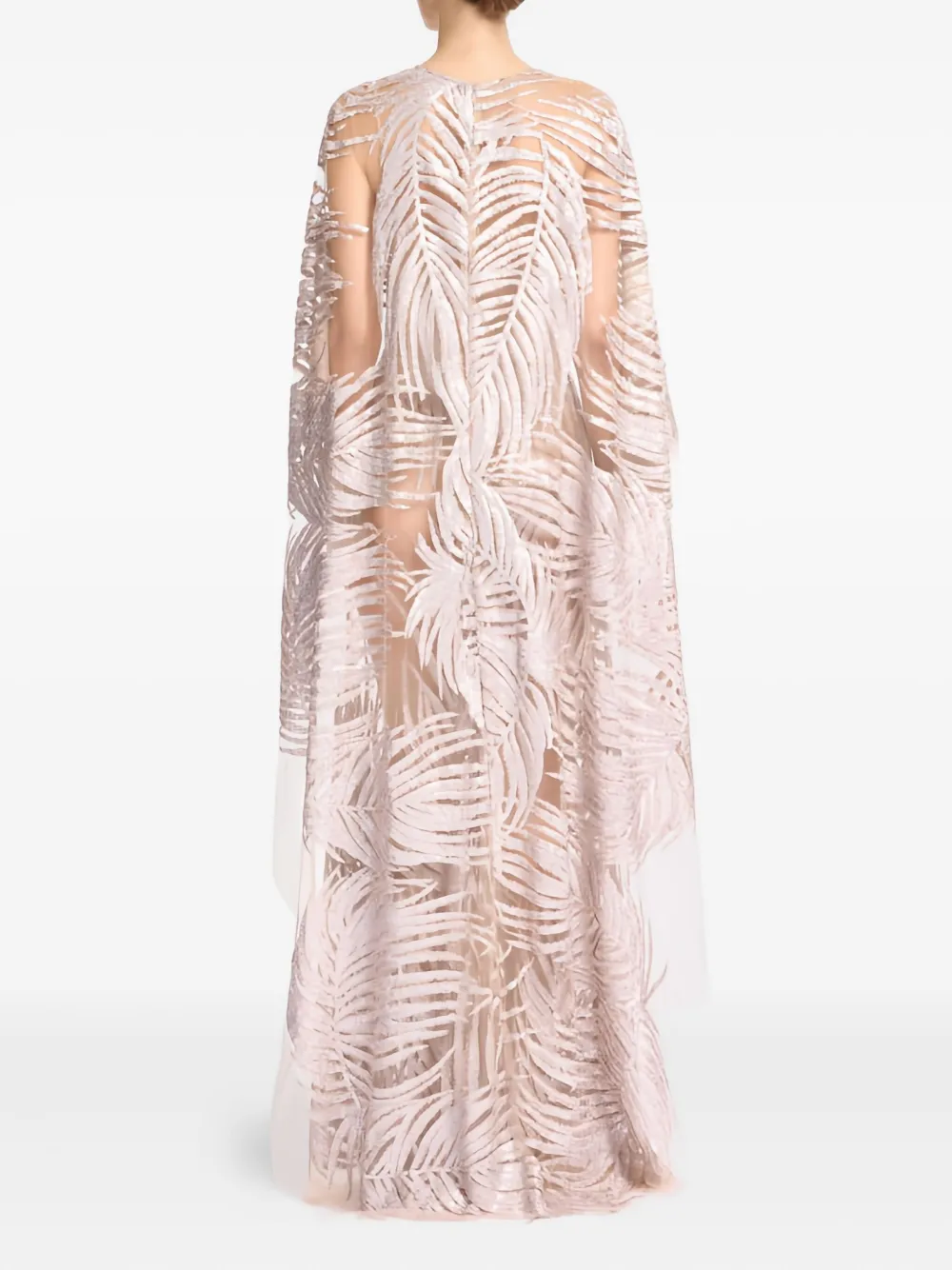 Elie Saab embroidered tulle dress - Grijs