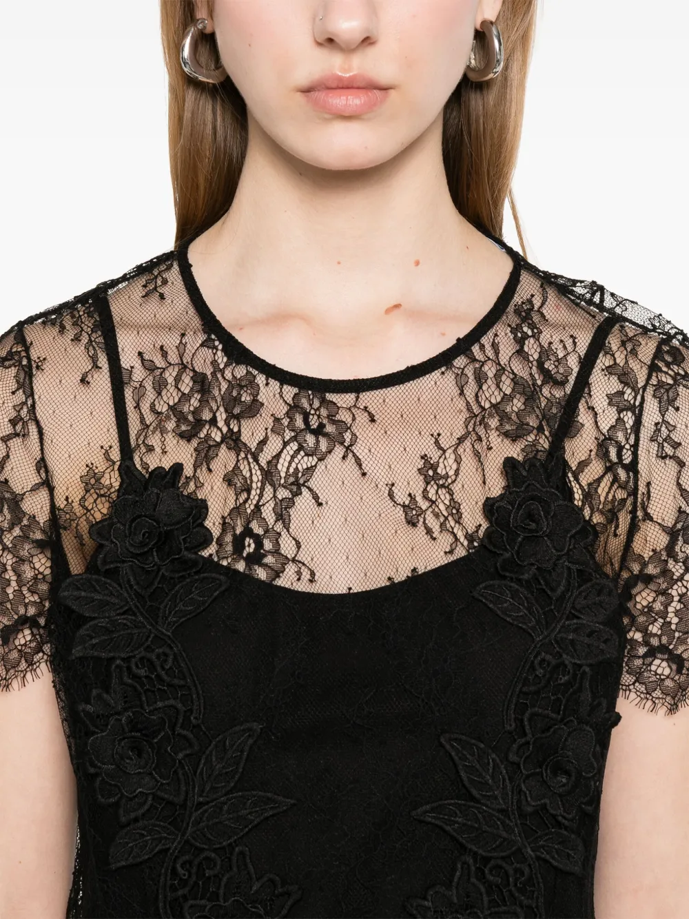 Blugirl Midi-jurk met kant Zwart