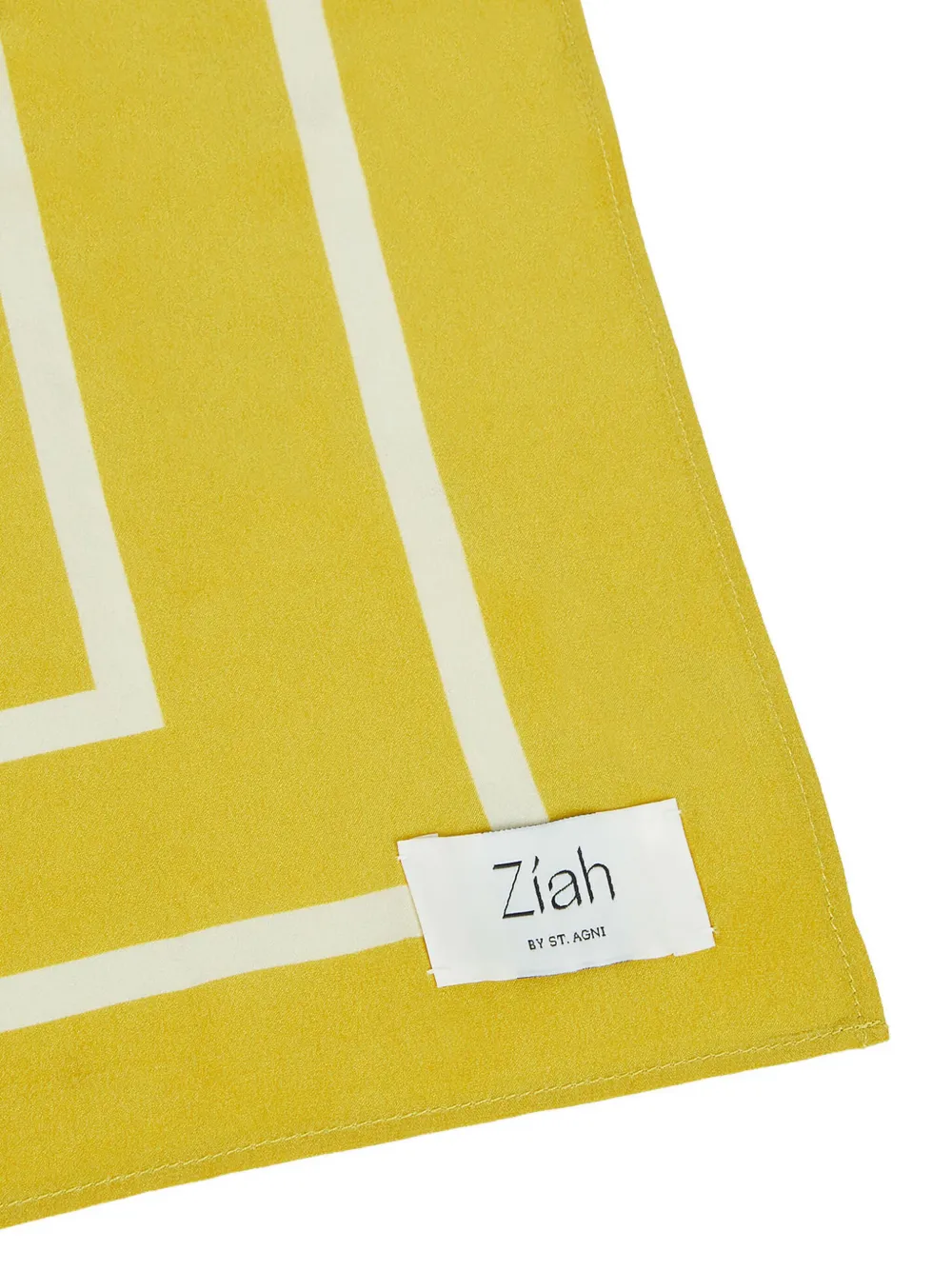 St Agni Border-stripe Silk Scarf In Yellow