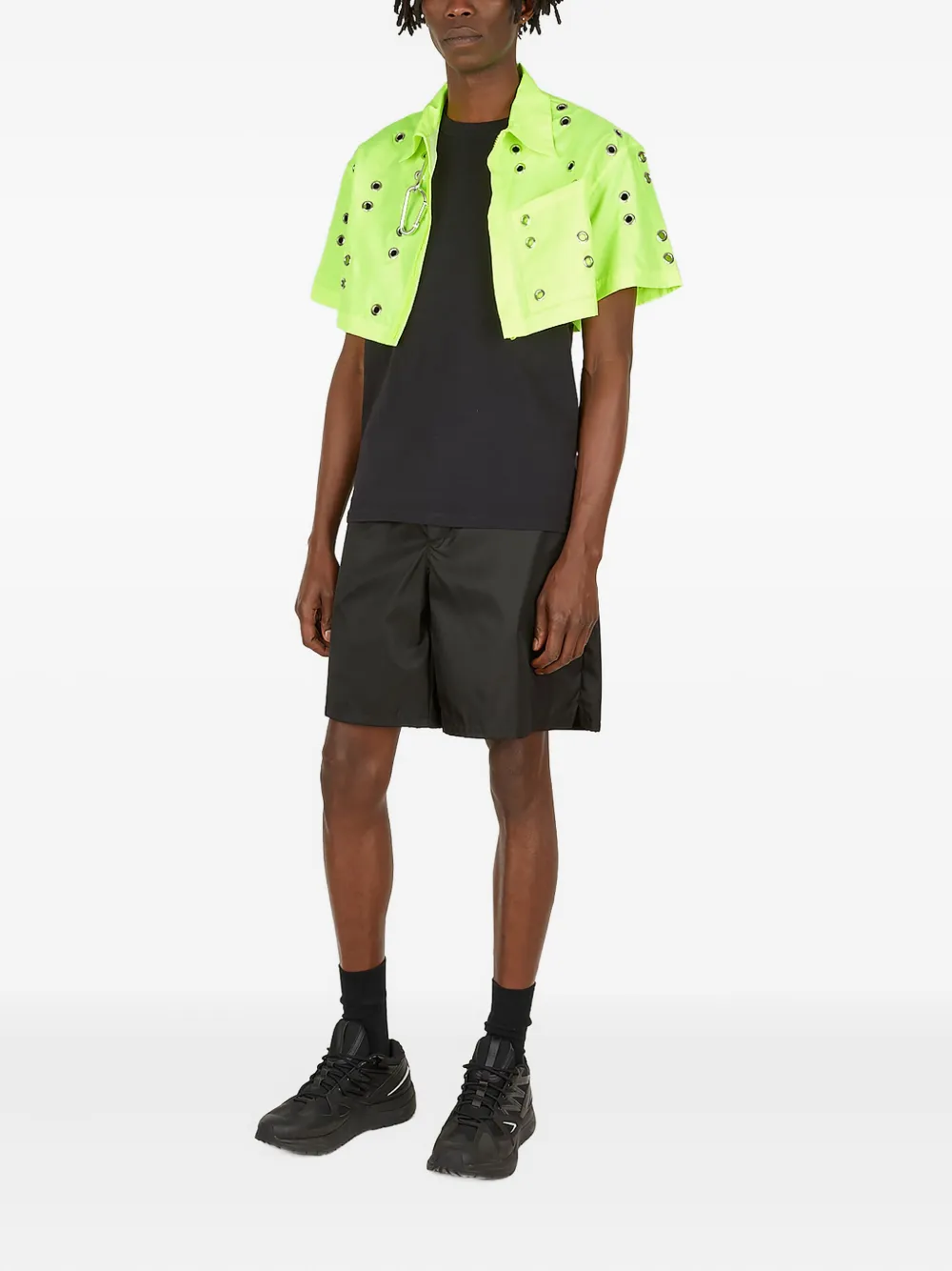 STUDIO ALCH eyelet-embellished poplin shirt - Groen