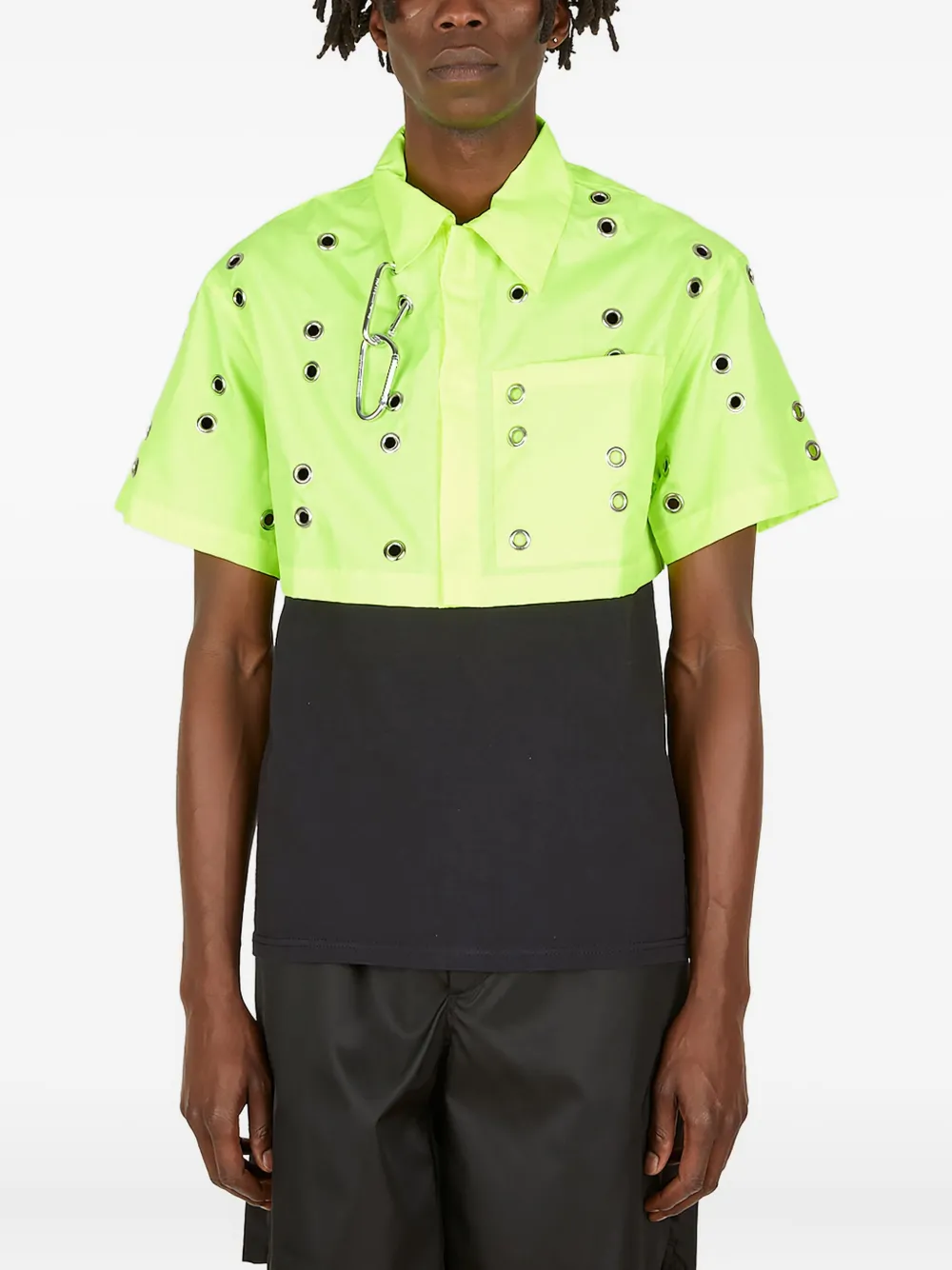 STUDIO ALCH eyelet-embellished poplin shirt - グリーン STUDIO ALCH eyelet-embellished poplin shirt - グリーン