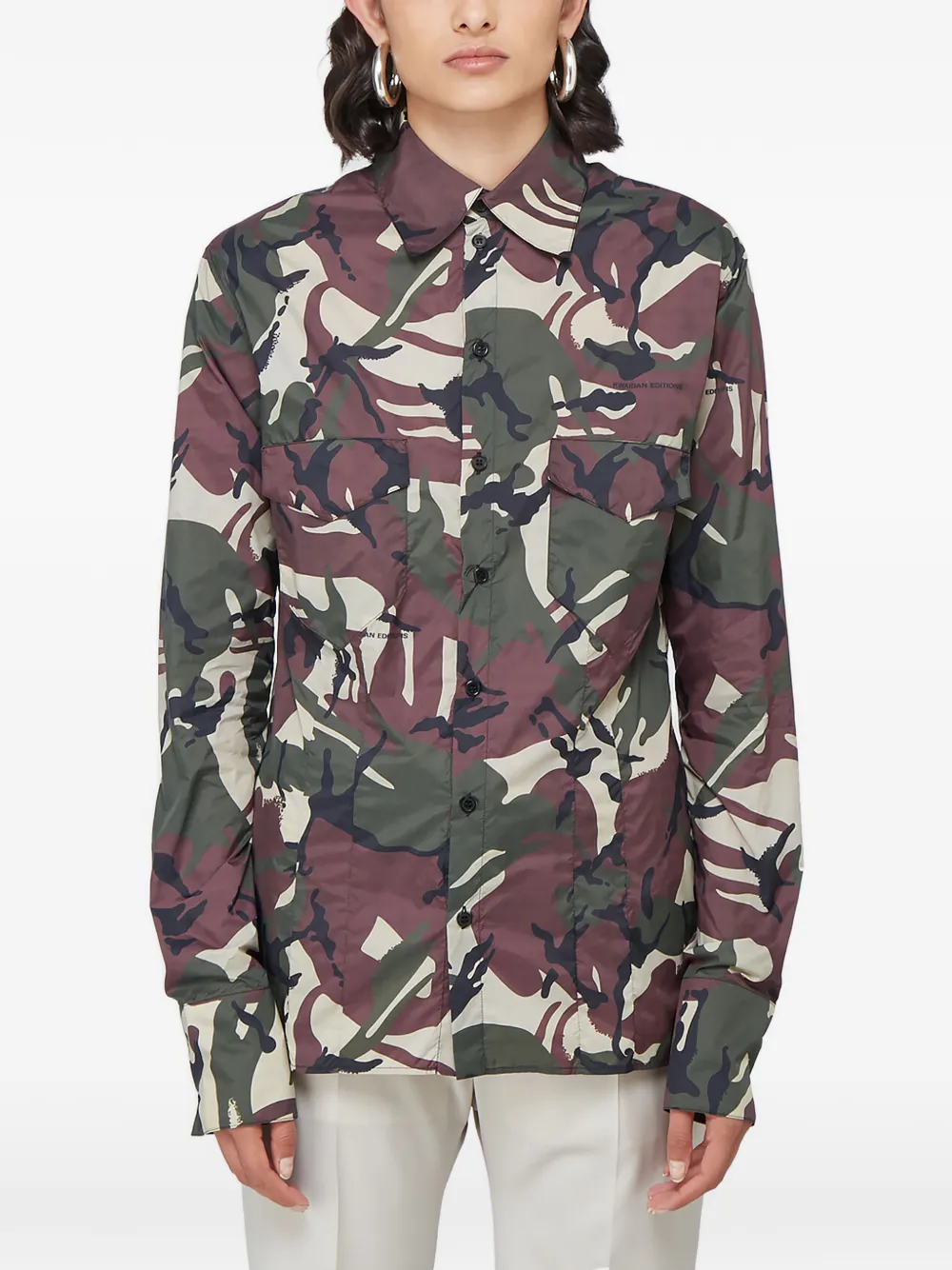 Kwaidan Editions Camicia con stampa camouflage - Verde