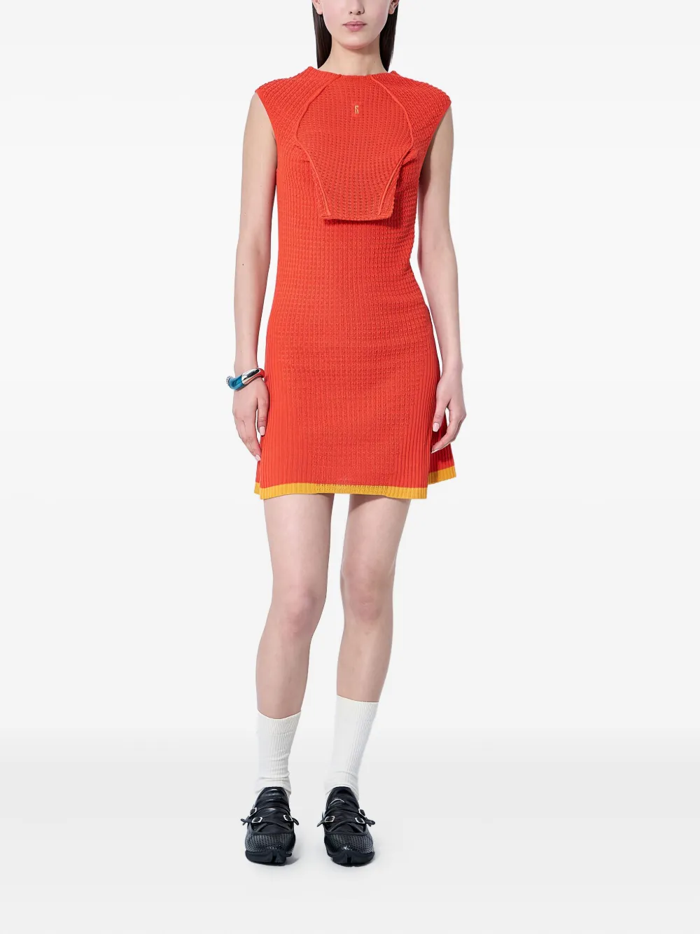 Kiko Kostadinov textured knit sleeveless dress Rood