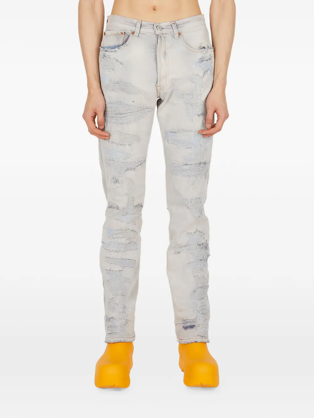 NOTSONORMAL Jeans cinque tasche con effetto vissuto - Grigio