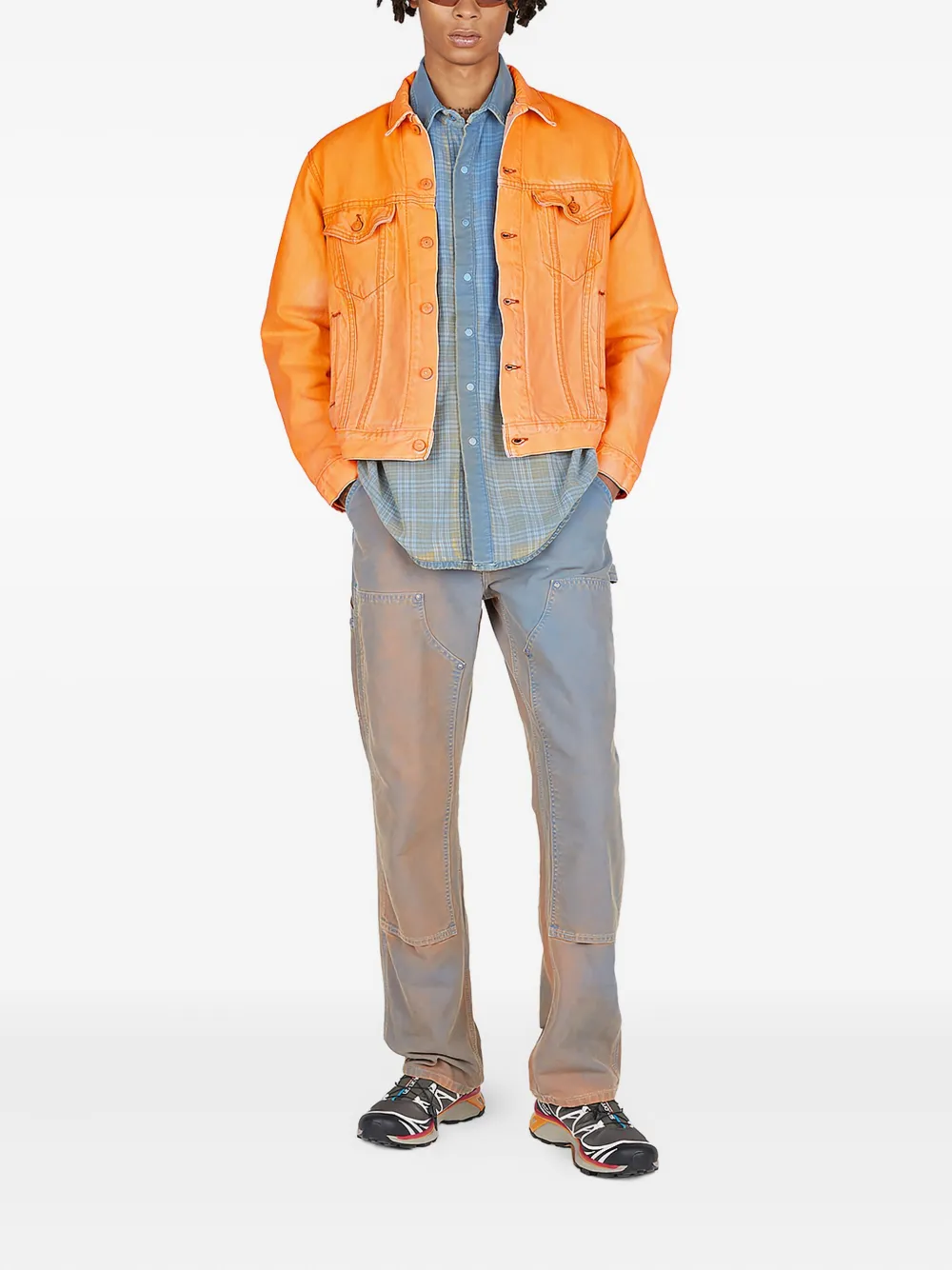 NOTSONORMAL distressed denim jacket Oranje