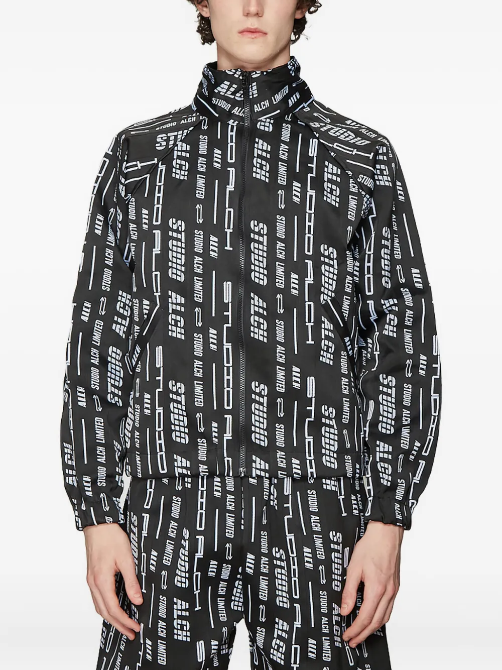 logo-motif track jacket