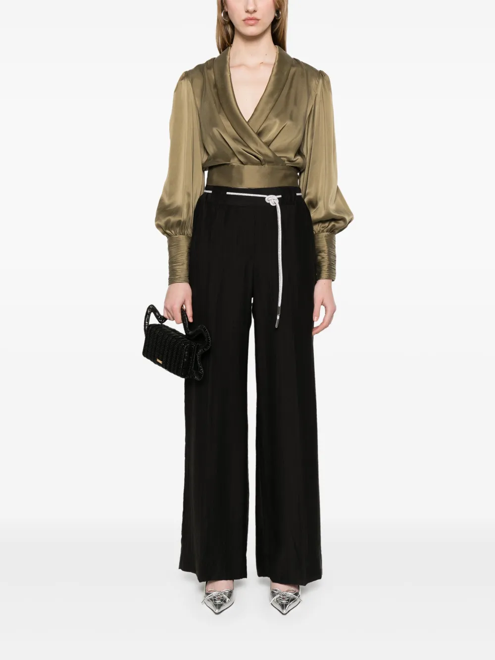 Blugirl Broek met logoplakkaat - Zwart