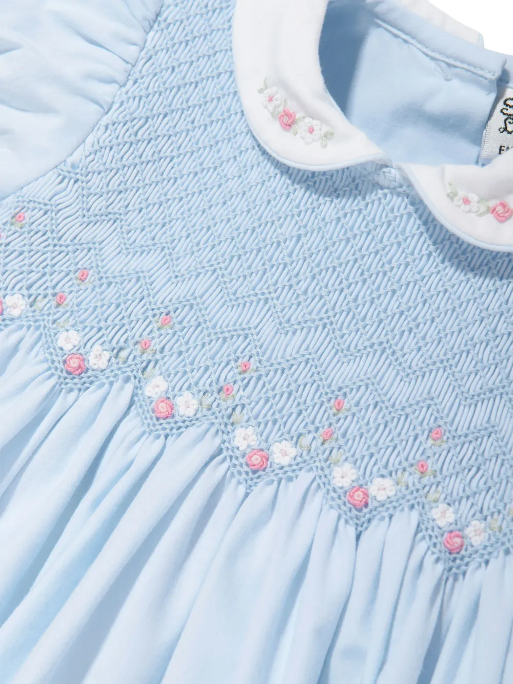 Sarah Louise Jurk met geborduurde bloemen Blauw