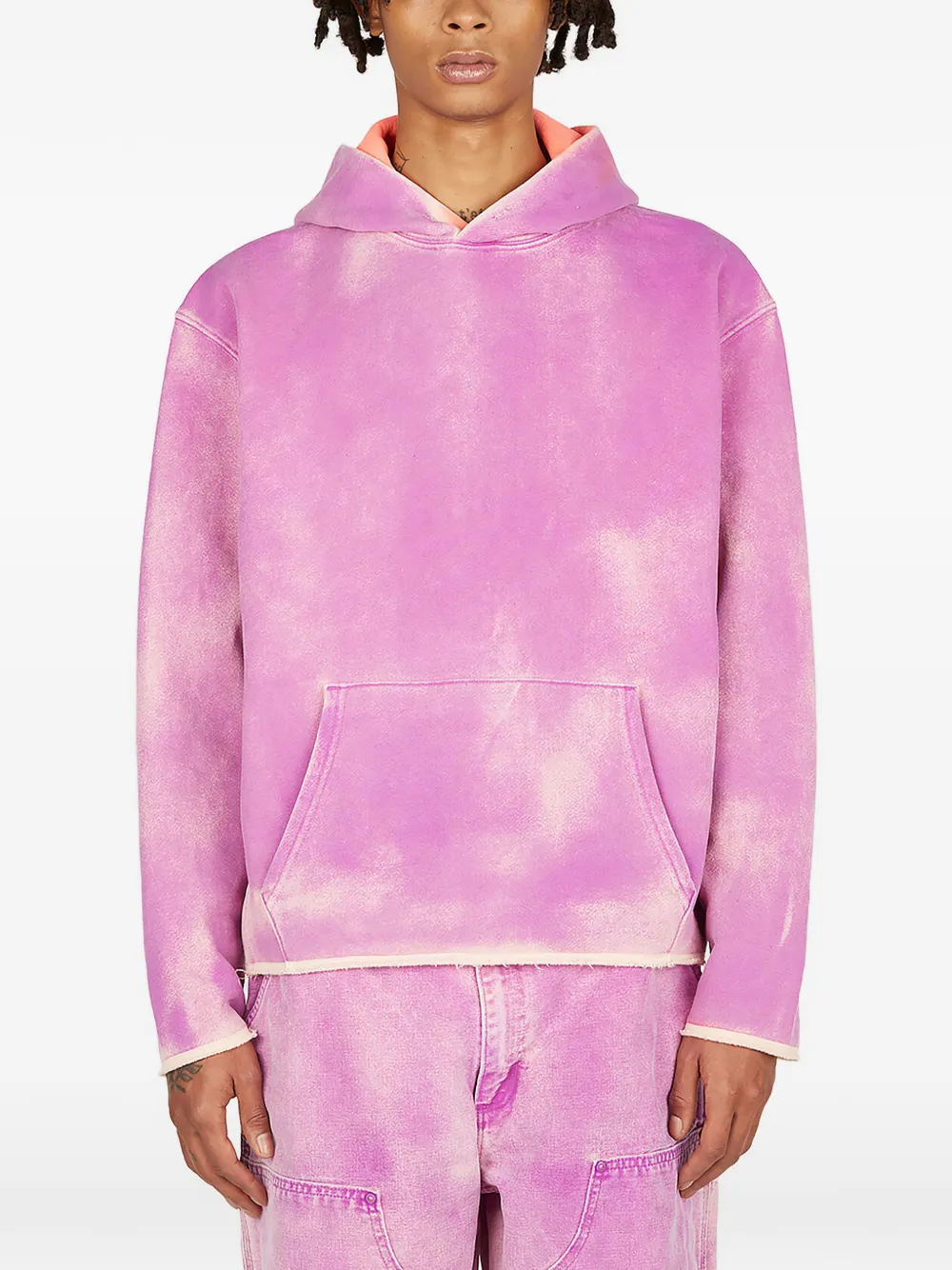 NOTSONORMAL Ausgeblichener Hoodie mit Kordelzug - Violett