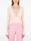 Wynn Hamlyn ruched-panel V-neck T-shirt - Pink